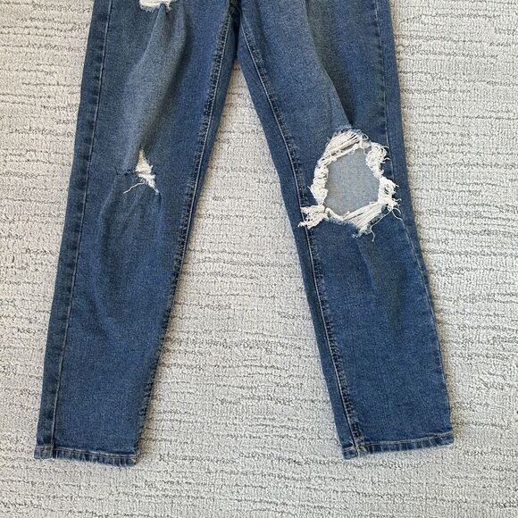 Indigo Reign Ripped Jeans Distressed Womens Size 7 (27) High Rise Straight Leg - Picture 3 of 12